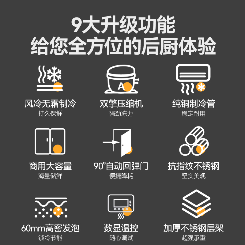 MDC商用四六門冰柜風(fēng)冷無(wú)霜冷凍插盤款四門冰柜