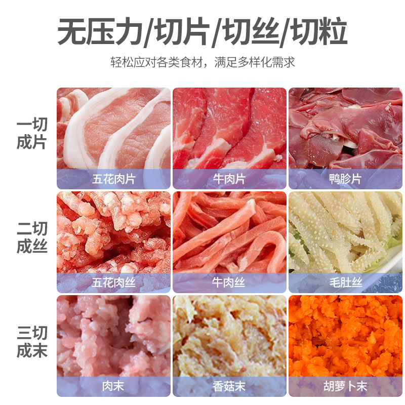 麥大廚商用切肉機(jī)大型食堂餐廳切肉片絲丁臺式切肉機(jī)250KG/h